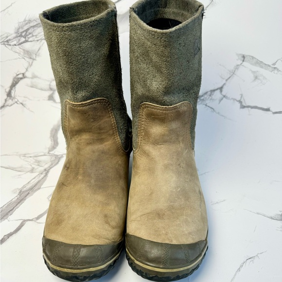 Sorel Women’s Grey Brown Leather/Suede Shortie Ankle Boots #NL2106 - Picture 1 of 8